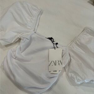 ZARA puffy sleeve crop